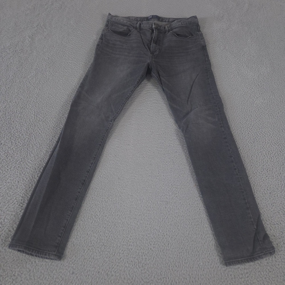 Gap Jeans Mens 33x32 Grey Skinny Washed Grey Stretch Denim Slim Fit Pants